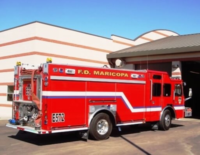 Firetruck with custom graphics Photo