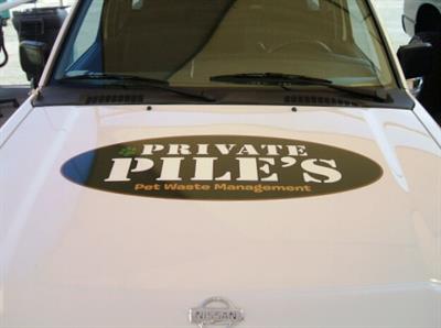 Car hood with Private Pile's graphic logo Photo