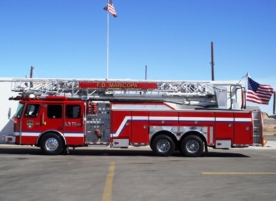 Firetruck with custom graphics Photo