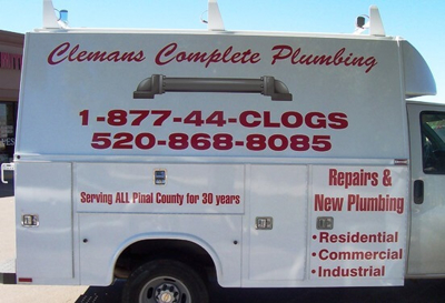 Clemans Complete Plumbing commercial truck with graphics Photo
