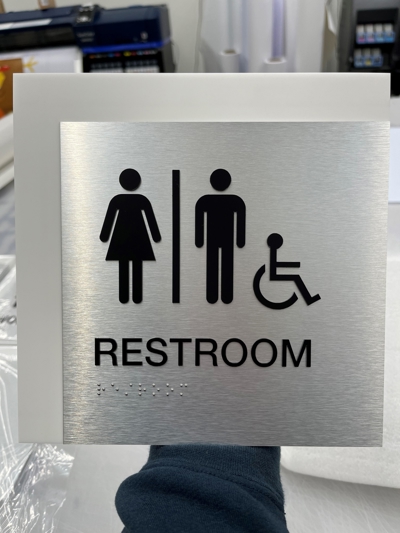 Restroom Wayfinding Sign Photo
