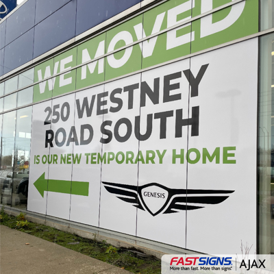 Genesis Ajax Temporary Showroom Window Graphics Photo