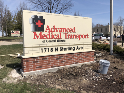 Monument sign for Advanced Medical Transport Photo