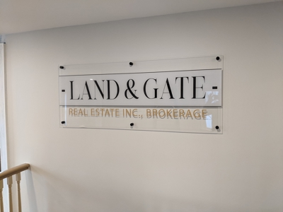 Land & Gate Standoff Sign Photo