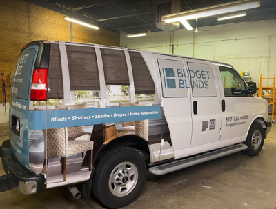 Budget Blinds Company Van Wrap Photo