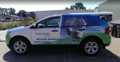 Consumers Energy Company Vehicle Wrap Photo