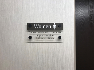 Acrylic Standoff Womens Restroom Sign Photo