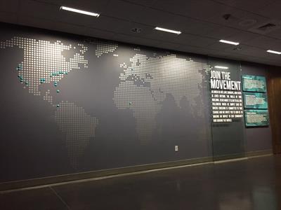 World map black color wall mural Photo