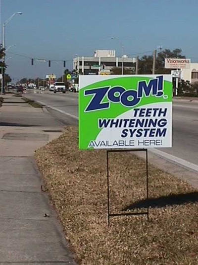 Zoom Teeth Whitening Coroplast Signage Photo