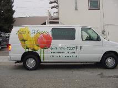 White van with custom graphics Photo