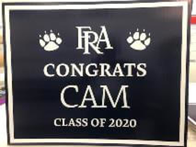 Custom graduation banner in black and white Photo
