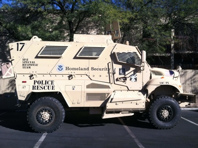Police truck with custom graphics Photo