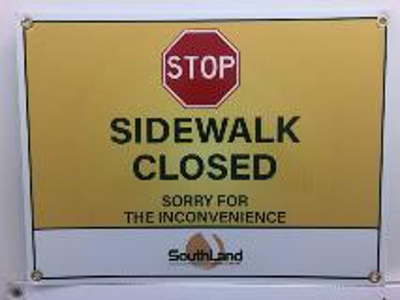Stop Sidewalk Closed signage Photo