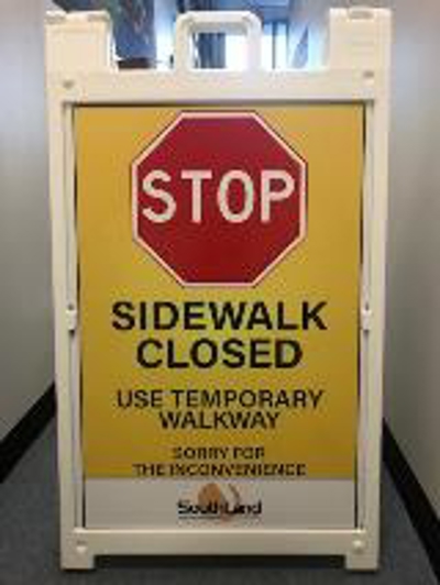 Stop Sidewalk Closed signage Photo
