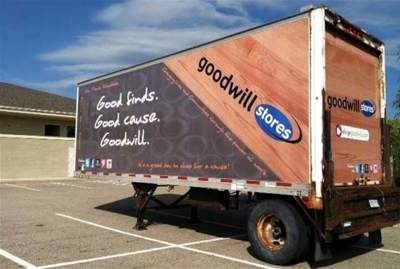 Trailer truck with custom vehicle wrap Photo