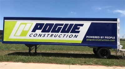 Trailer truck with custom vehicle graphics Photo