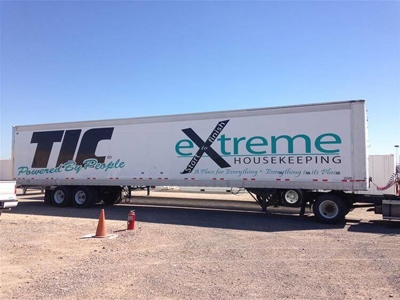 Truck with custom vehicle graphics Photo