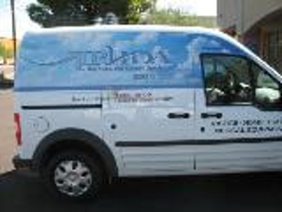 White van with custom graphics Photo