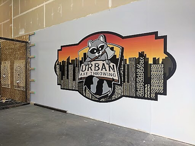 Urban Axe Throwing custom wall graphics Photo