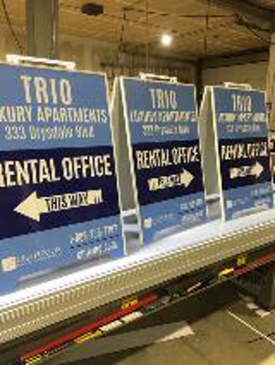 Trio luxury apartment frame sign Photo