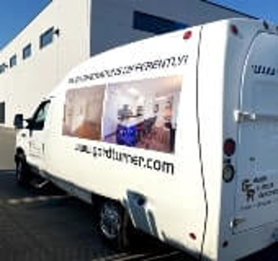 Vehicle wrapped with graphics Photo
