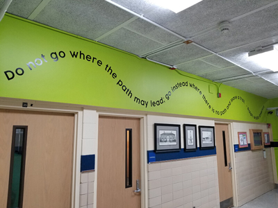 Word mural on the wall Photo