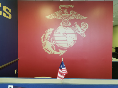 Eagle and word image on the wall Photo