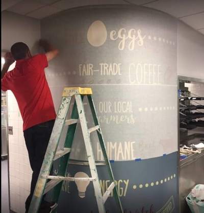 Custom decal on the column Photo