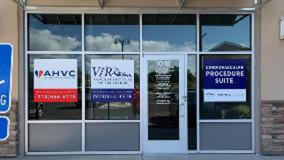 Glass door with posters Photo