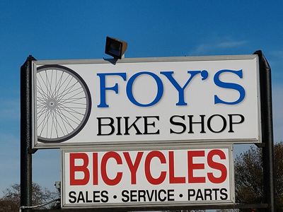 Foy's bike shop sign Photo