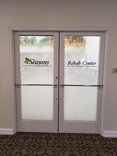 Door with seasons rehab center lettering Photo