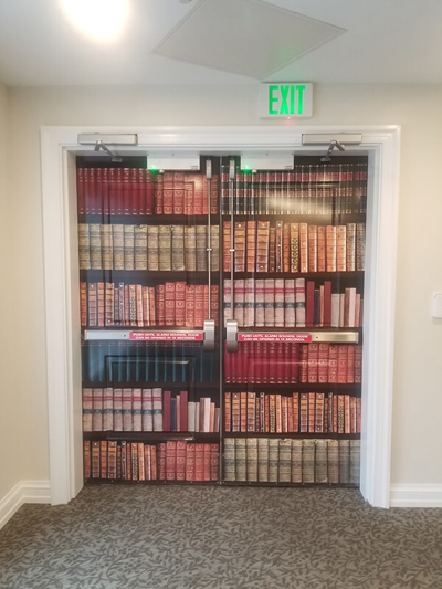 Door with books graphics Photo