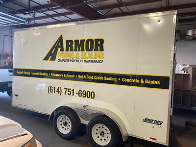 Trailer truck with graphics Photo