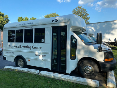 Bus with letterings and graphics Photo