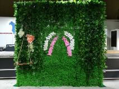 Grass pop display with design Photo