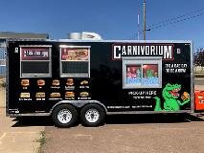 Carnivorium trailer truck with graphics Photo