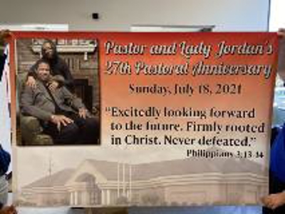 Custom banner for Pastor and lady Jordan Photo