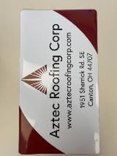 Aztec Roofing corp. custom sign Photo