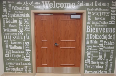 Custom decals around the door Photo