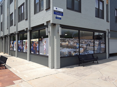 Andersonville window with graphics Photo