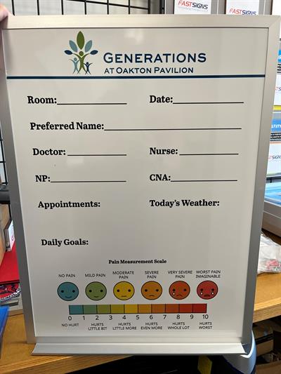 Generations at Oakton Pavilion Interior Signage Photo