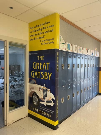 Custom book graphics on the wall Photo