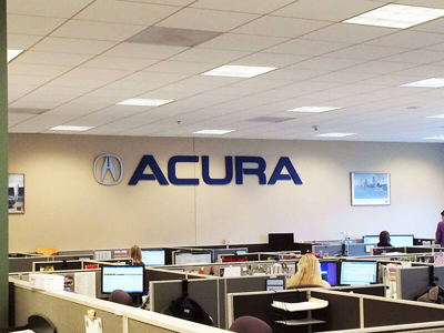 Accura logo on the wall Photo