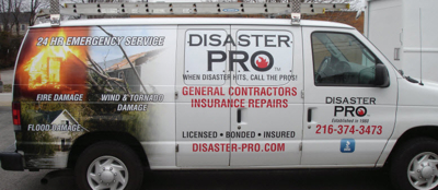 Disaster pro van wrapped with graphics Photo