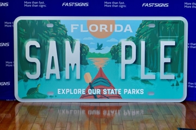 Large promotional license plate Photo