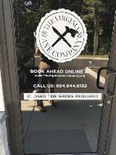 The Virginia axe company logo on the door Photo