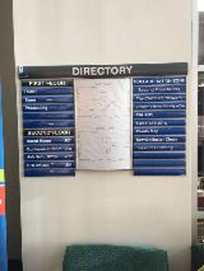 Directory sign on the wall Photo