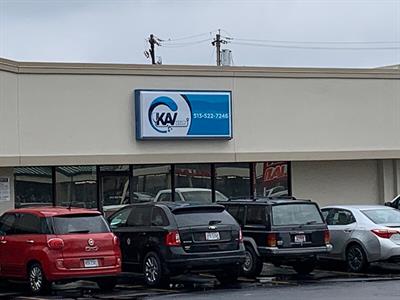 KAV blue and white signage on the building Photo