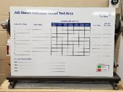 Job-status indicator vessel test area decal Photo