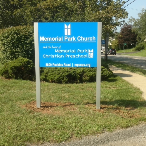 Memorial Park Church signage